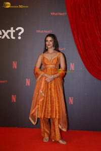 actress Tripti Dimri stunning a orange color salwar dress