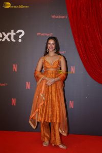 actress Tripti Dimri stunning a orange color salwar dress