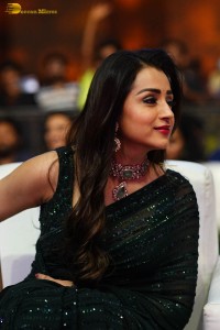 Indian actress trisha shines in a green saree at a movie event