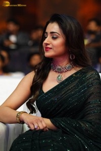 Indian actress trisha shines in a green saree at a movie event