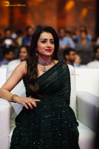 Indian actress trisha shines in a green saree at a movie event