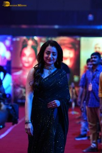 Indian actress trisha shines in a green saree at a movie event