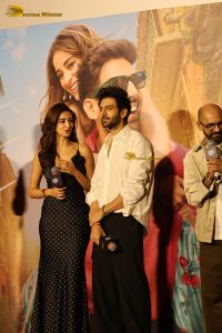 Tu Meri Main Tera Main Tera Tu Meri Trailer Launch attended by Kartik Aaryan, Ananya Panday, and Karan Johar