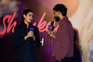 Ulajh song Shaukan release press meet attended by Janhvi Kapoor and Roshan Mathew