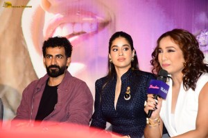 Ulajh song Shaukan release press meet attended by Janhvi Kapoor and Roshan Mathew
