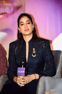 Ulajh song Shaukan release press meet attended by Janhvi Kapoor and Roshan Mathew