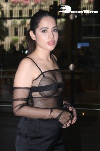 Urfi Javed in a rare black dress at Mumbai airport on November 22