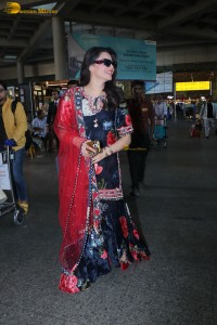 Urvashi Rautela in a salwar dress at airport