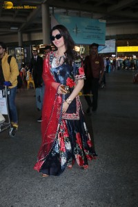 Urvashi Rautela in a salwar dress at airport
