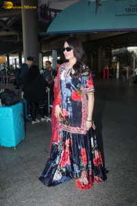 Urvashi Rautela in a salwar dress at airport