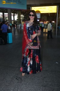 Urvashi Rautela in a salwar dress at airport