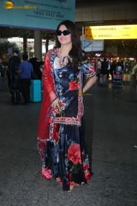 Urvashi Rautela in a salwar dress at airport