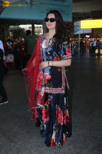 Urvashi Rautela in a salwar dress at airport