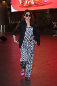 Indian actress Urvashi Rautela spotted in a stylish avatar at mumbai airport