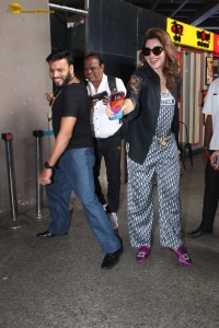 Indian actress Urvashi Rautela spotted in a stylish avatar at mumbai airport