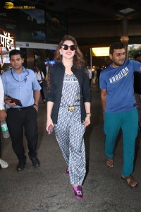 Indian actress Urvashi Rautela spotted in a stylish avatar at mumbai airport