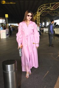 bollywood actress Urvashi Rautela cute in a pink dress