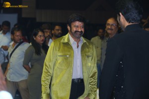 Pre-Release Function of the movie Urvasivo Rakshasivo attended by Allu Sirish, Anu Emmanuel, Allu Aravind and Nandamuri Balakrishna