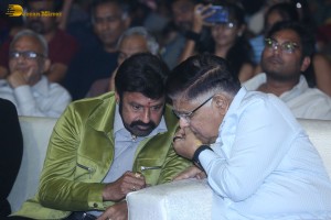 Pre-Release Function of the movie Urvasivo Rakshasivo attended by Allu Sirish, Anu Emmanuel, Allu Aravind and Nandamuri Balakrishna