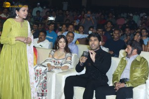Pre-Release Function of the movie Urvasivo Rakshasivo attended by Allu Sirish, Anu Emmanuel, Allu Aravind and Nandamuri Balakrishna