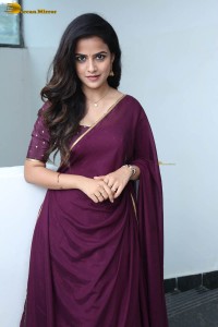 Indian actress vaishnavi chaitanya beautiful in a purple dress