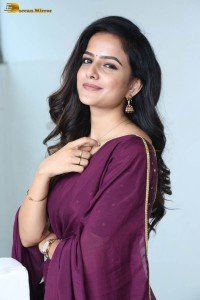 Indian actress vaishnavi chaitanya beautiful in a purple dress