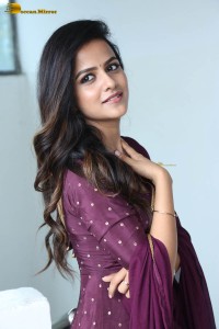 Indian actress vaishnavi chaitanya beautiful in a purple dress