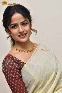 telugu actress Vaishnavi Chaitanya beautiful in a white saree