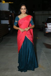 actress Vaishnavi Chaitanya beautiful in a red half saree
