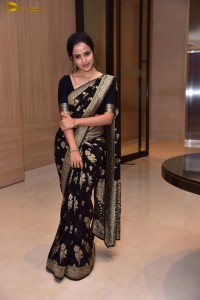 actress vaishnavi chaitanya sweet looks in a black saree