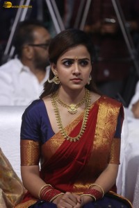 actress Vaishnavi Chaitanya pretty in a red half saree