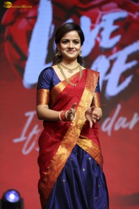 actress Vaishnavi Chaitanya pretty in a red half saree