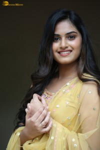 actress Vaishnavi Krishna cute in a yellow salwar dress