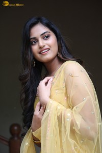 actress Vaishnavi Krishna cute in a yellow salwar dress