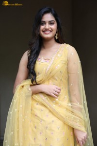 actress Vaishnavi Krishna cute in a yellow salwar dress