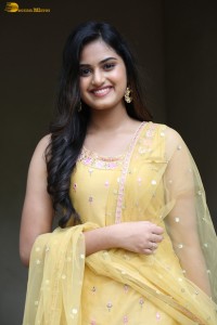actress Vaishnavi Krishna cute in a yellow salwar dress