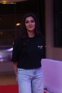 Indian actress varalaxmi sarathkumar in black t-shirt and denim jeans