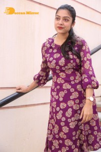Telugu Actress Varsha Bollamma Photoshoot in a violet dress