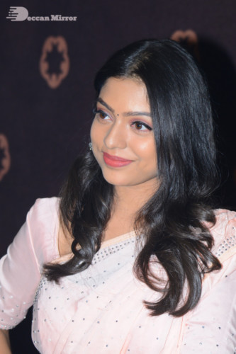 Tamil, Malayalam and Telugu Actress Varsha Bollamma at a Cinema Event dressed in Saree