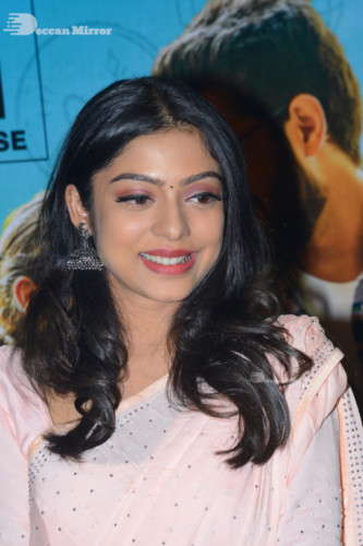 Tamil, Malayalam and Telugu Actress Varsha Bollamma at a Cinema Event dressed in Saree