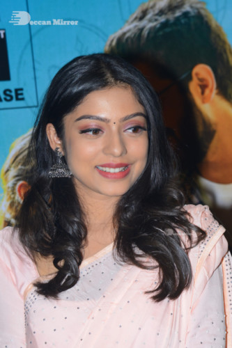 Tamil, Malayalam and Telugu Actress Varsha Bollamma at a Cinema Event dressed in Saree