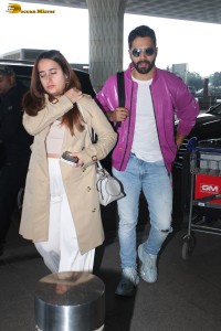 Actor Varun Dhawan was spotted with his wife Natasha at the Mumbai Airport on December 28, 2023