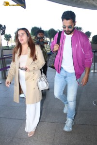 Actor Varun Dhawan was spotted with his wife Natasha at the Mumbai Airport on December 28, 2023