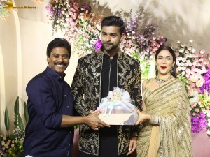 Varun Tej and Lavanya Tripathi's Wedding Reception attended by Chiranjeevi, Venkatesh, Naga Chaitanya, and other friends and family