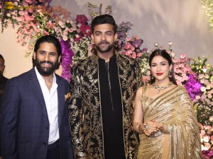 Varun Tej and Lavanya Tripathi's Wedding Reception attended by Chiranjeevi, Venkatesh, Naga Chaitanya, and other friends and family