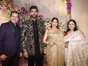 Varun Tej and Lavanya Tripathi's Wedding Reception attended by Chiranjeevi, Venkatesh, Naga Chaitanya, and other friends and family