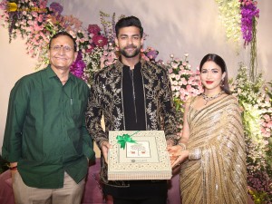 Varun Tej and Lavanya Tripathi's Wedding Reception attended by Chiranjeevi, Venkatesh, Naga Chaitanya, and other friends and family