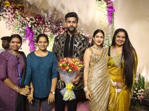 Varun Tej and Lavanya Tripathi's Wedding Reception attended by Chiranjeevi, Venkatesh, Naga Chaitanya, and other friends and family