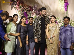 Varun Tej and Lavanya Tripathi's Wedding Reception attended by Chiranjeevi, Venkatesh, Naga Chaitanya, and other friends and family
