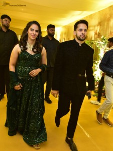 Varun Tej and Lavanya Tripathi's Wedding Reception attended by Chiranjeevi, Venkatesh, Naga Chaitanya, and other friends and family